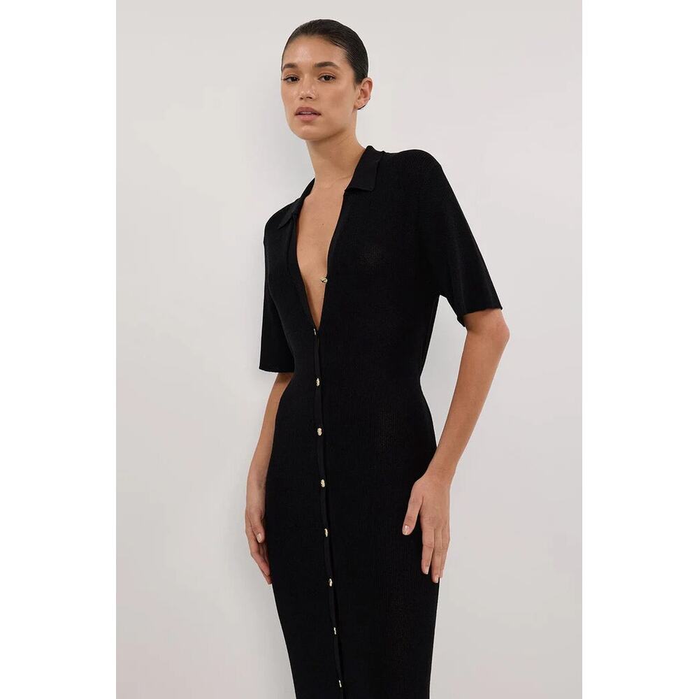 DISSH Black Button-Front Maxi Dress - Picture 2 of 9